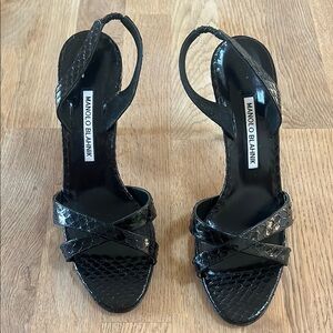Manolo Blahnik Black Stiletto Heels